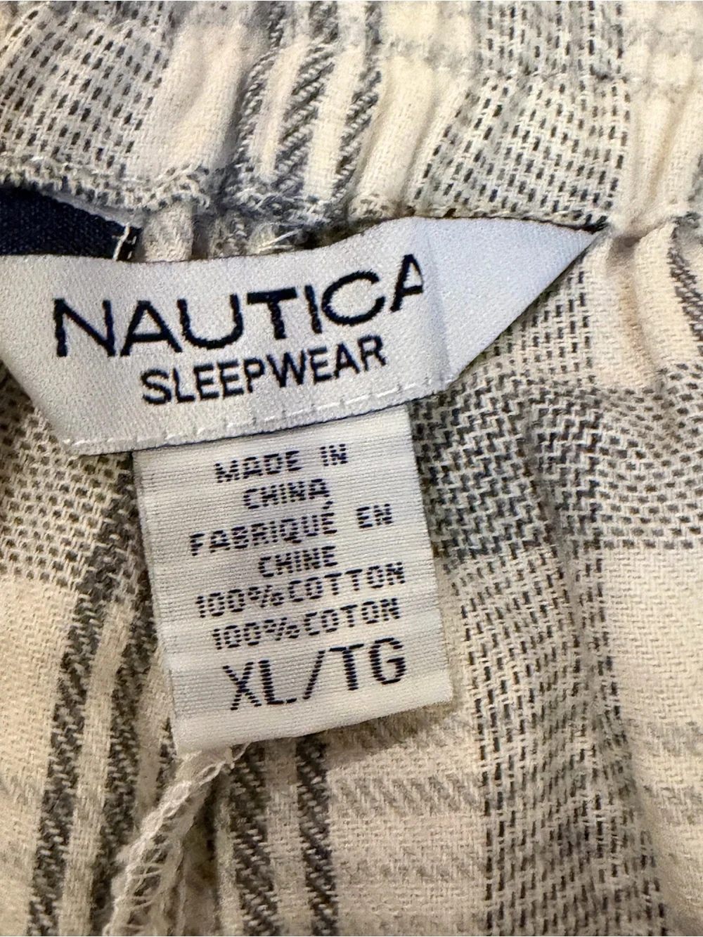 NWT Nautica Gray Plaid Men’s Lounge Pants - XL